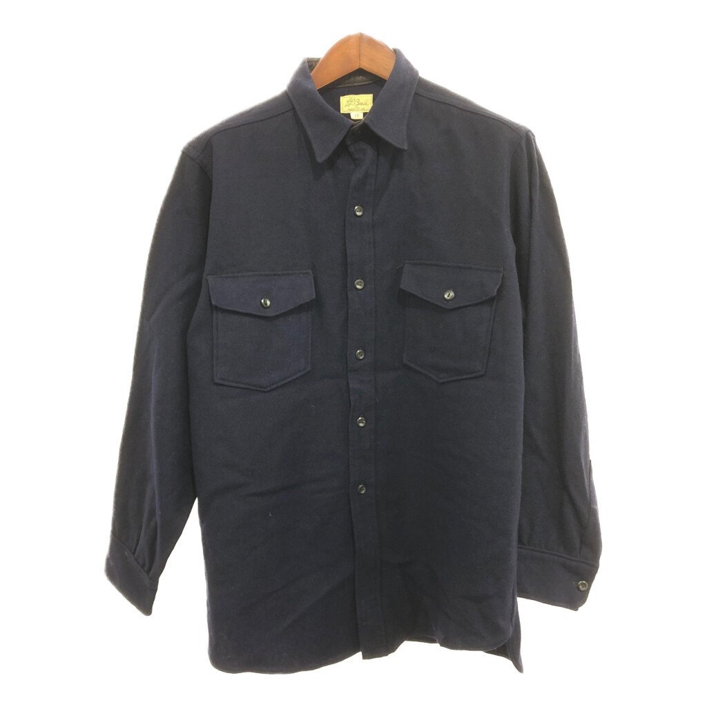 激安通販の エルエルビーン L.L.Bean 70年代 ウール P8070 古着 中古 17) (メンズ ネイビー ヴィンテージ アウトドア トップス 長袖シャツ 男性用