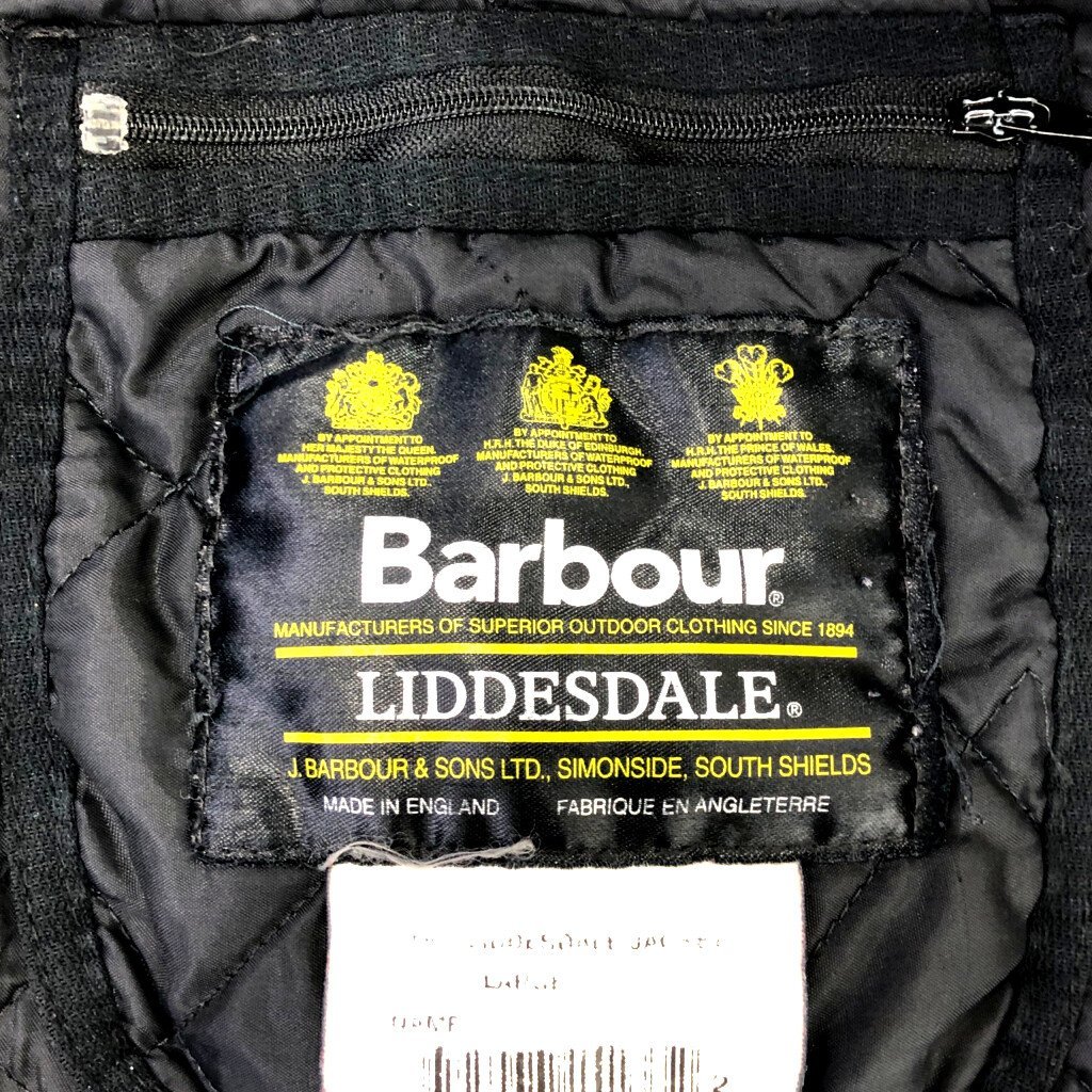 2000年代～ イングランド製 Barbour バブアー キルティングジャケット ブラック (メンズ Mサイズ相当) P3966 1円スタート_画像5
