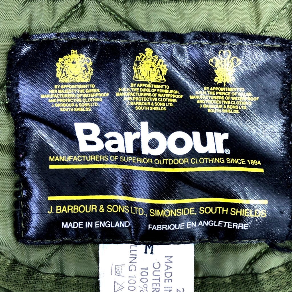 イングランド製 Barbour バブアー キルティング ジャケット オリーブ (メンズ M) P3983 1円スタート_画像6