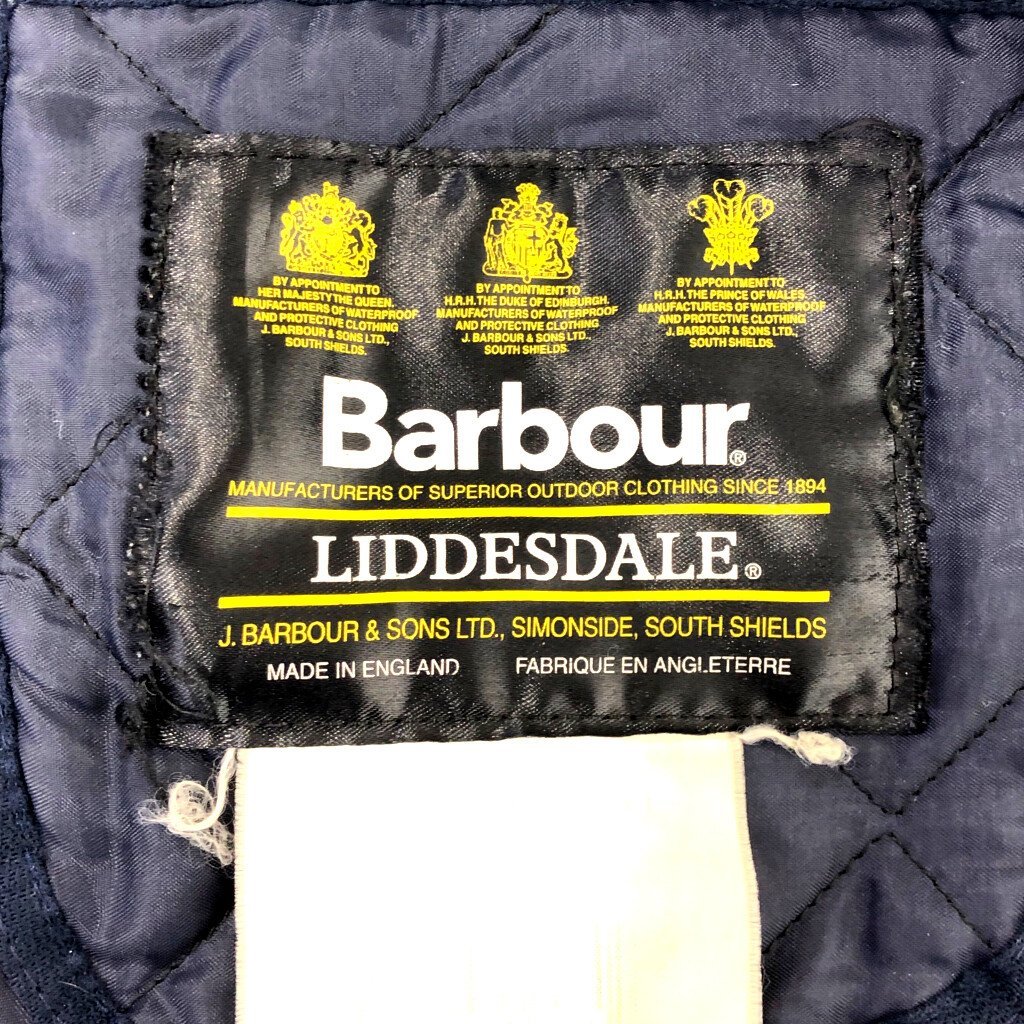 90年代 イングランド製 Barbour バブアー LIDDESDALE キルティングジャケット ネイビー (メンズ L) P4002 1円スタート_画像5