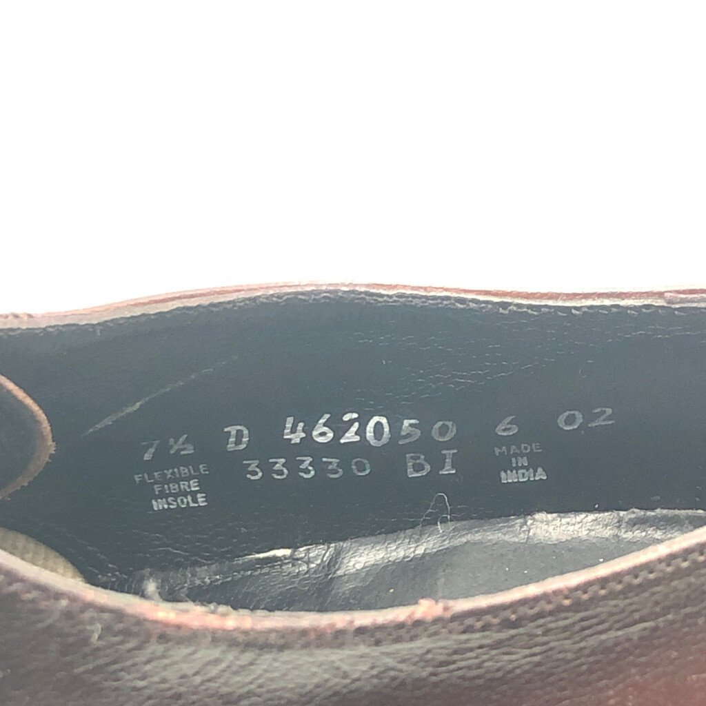 FLORSHEIM フローシャイム ストレートチップ レザーシューズ 内羽根式 ダークレッド (メンズ 7 1/2 D) 中古 古着 KA0620_画像9