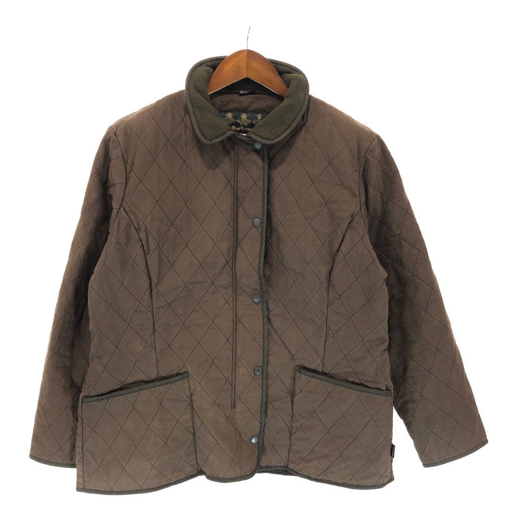 Barbour バブアー SOFT DURACOTTON POLARQUILT キルティングジャケット ブラウン (レディース L相当) P4056 1円スタート_画像1