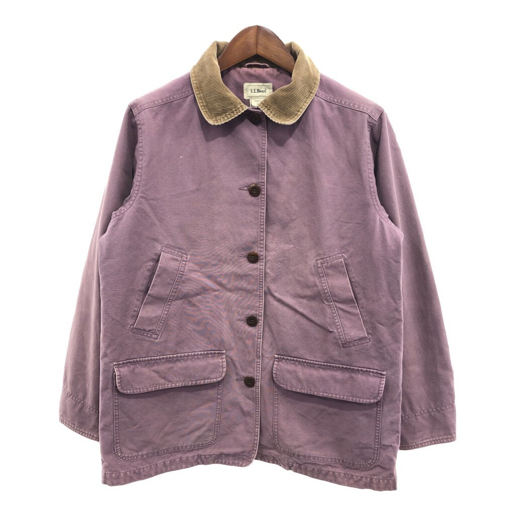 お歳暮 人気 オシャレ L.L.Bean エルエルビーン コットン ハンティングジャケット アウター アウトドア パープル (レディース L) 中古 古着 P9166 女性用
