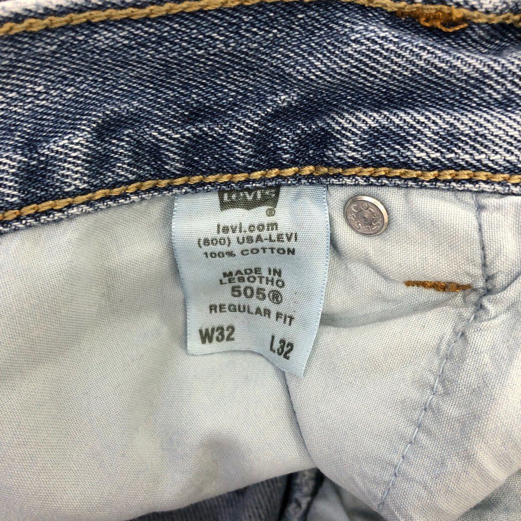 Levi's リーバイス 505 レギュラーフィット デニムパンツ ボトムス アメカジ ブルー (メンズ 32/32) 中古 古着 P9283_画像7