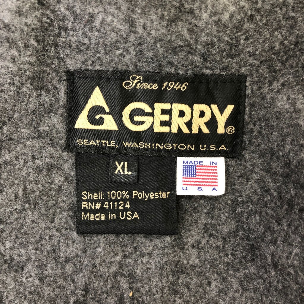 90年代 USA製 GERRY ジェリー フリース ベスト アウトドア キャンプ グレー (メンズ XL) 中古 古着 P9580_画像6