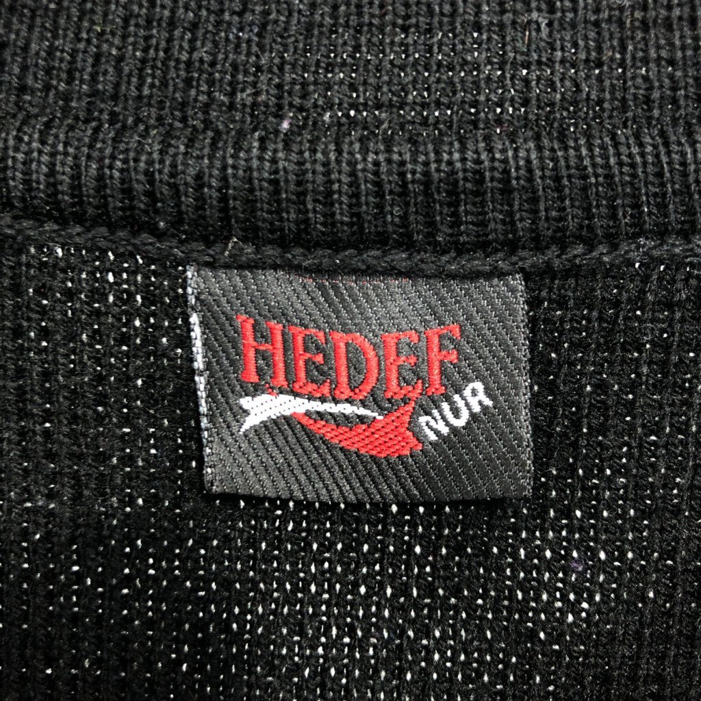 HEDEF ハーフジップ ニットポロ セーター トップス カジュアル ブラック (メンズ L相当) 中古 古着 P9603_画像7
