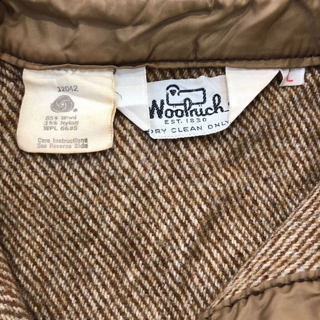 70年代 WOOLRICH ウールリッチ ウール 長袖シャツ トップス アメカジ ヴィンテージ ブラウン (メンズ L) 中古 古着 P8018_画像3