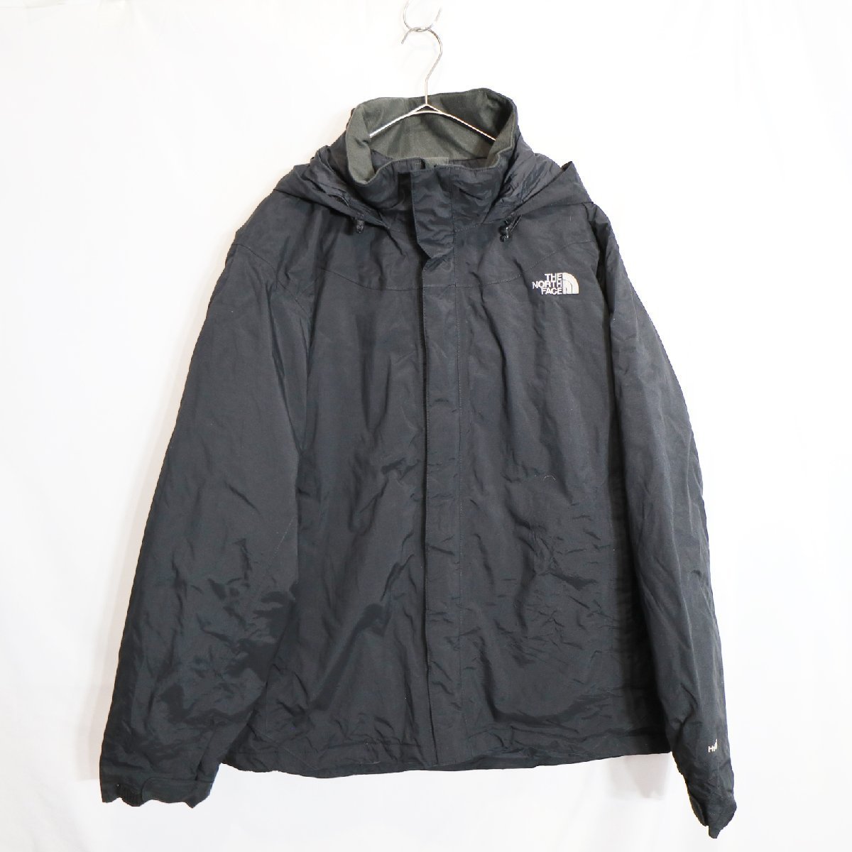 SALE///// THE NORTH FACE ノースフェイス HYVENT ナイロンジャケット アウトドア キャンプ 防寒 ブラック ( メンズ XXL ) M5041_画像1