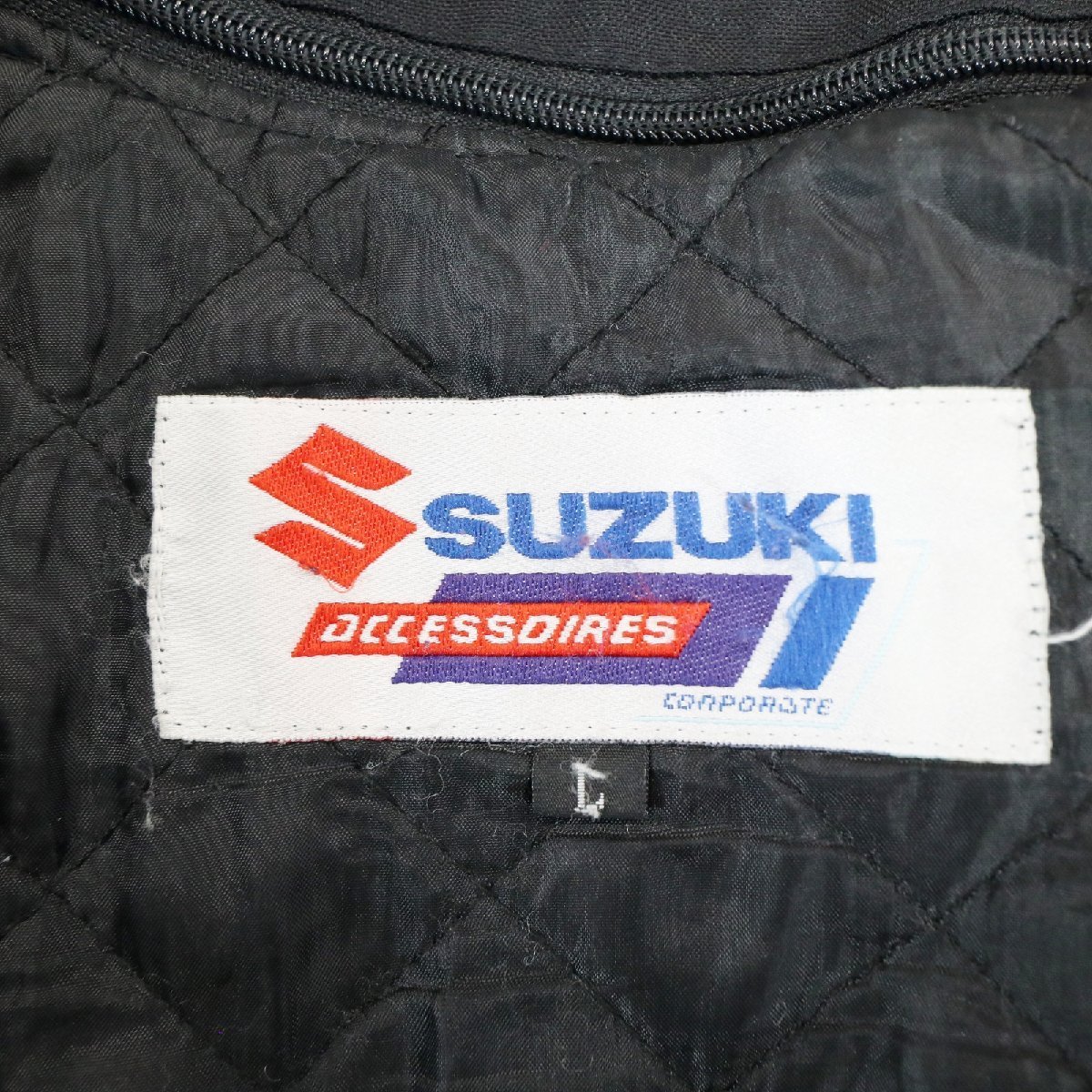 SALE///// SUZUKI スズキ レーシングジャケット バイク ツーリング モーターサイクル 走行用 バイカー 黒×青×白 ( メンズ L ) M7703_画像10