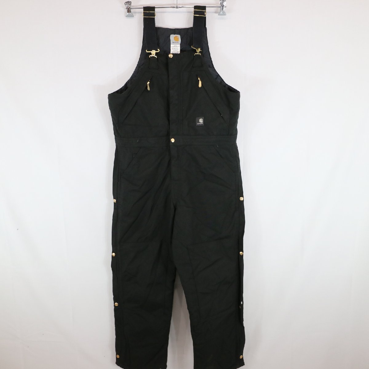 SALE///// Carhartt カーハート オーバーオール サロペット ワークウェア 日曜大工 DIY 作業着 ブラック ( メンズ 34×30 ) M7439_画像1