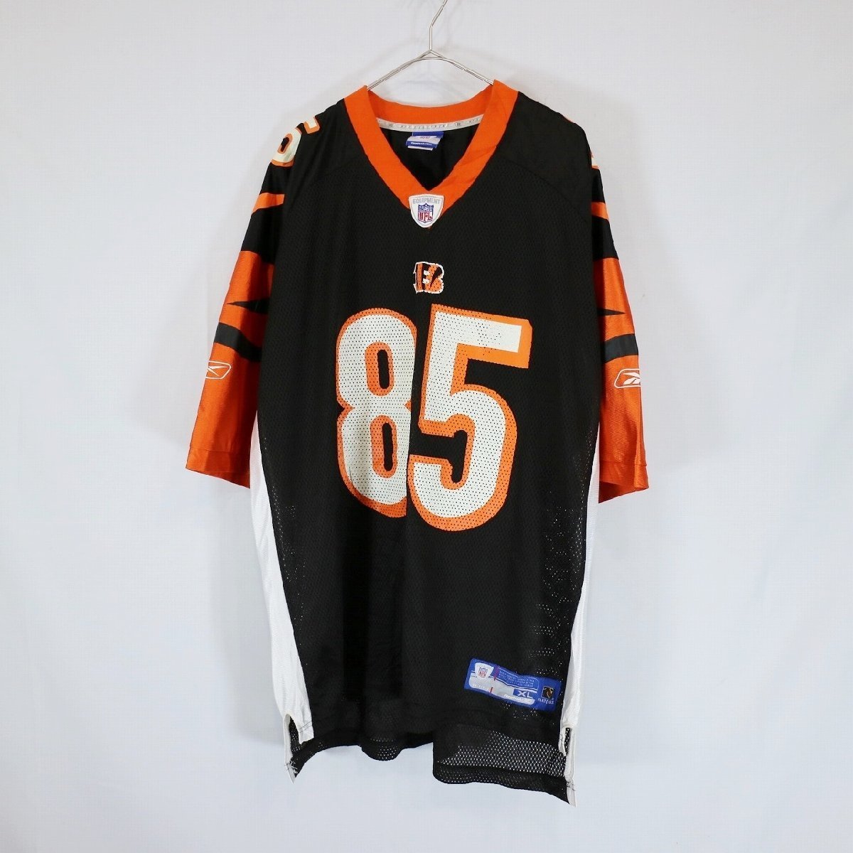 SALE///// reebok リーボック NFL シンシナティベンガルズ ゲームシャツ ユニフォーム プロチーム ブラック ( メンズ XL ) N0371_画像1