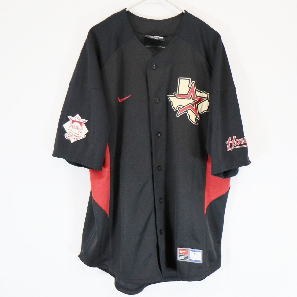 SALE///// Nike ナイキ ヒューストン・アストロズ 半袖 ベースボールシャツ プロチーム 野球 ブラック ( メンズ L ) N1084_画像1