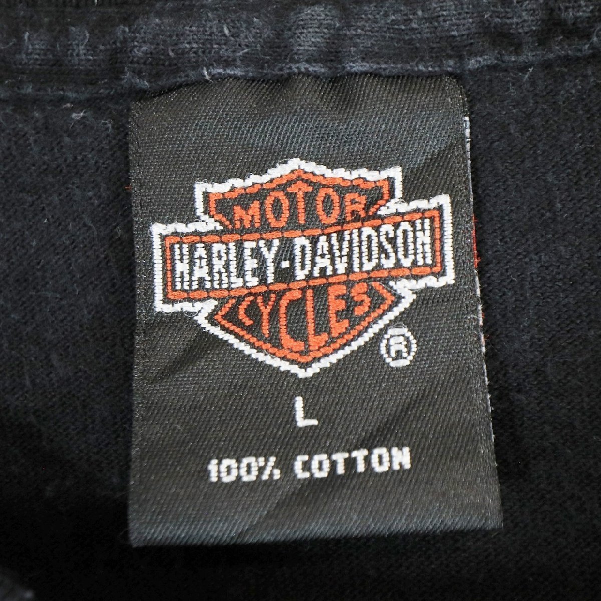 SALE///// 90s HARLEY DAVIDSON ハーレーダビッドソン 半袖 プリントＴシャツ モーターサイクル バイカー ブラック ( メンズ L ) N1048_画像6