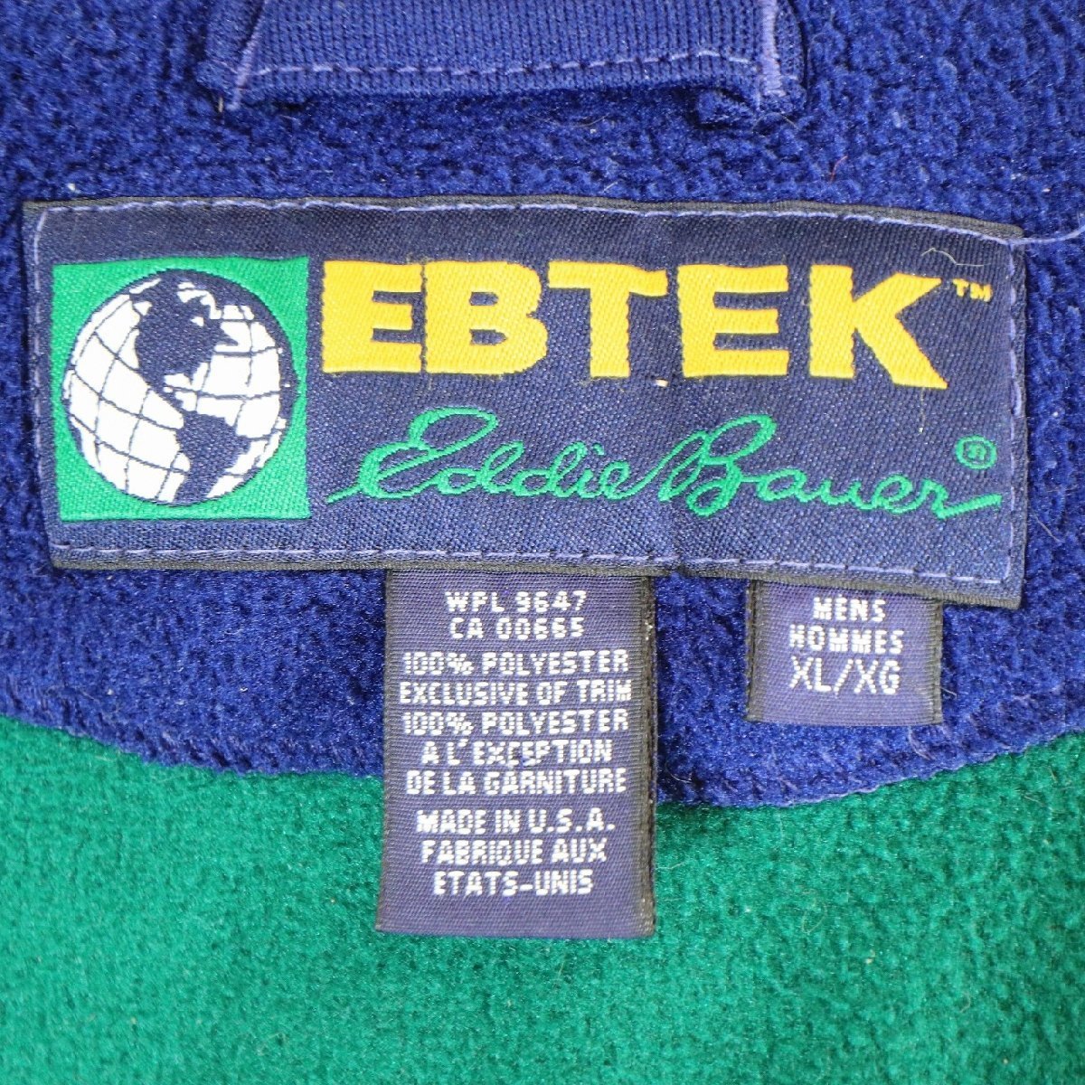SALE///// 90s EBTEK Eddie Bauer エディーバウアー フリースジャケット アウトドア キャンプ 登山 グリーン ( メンズ XL ) N1895_画像10