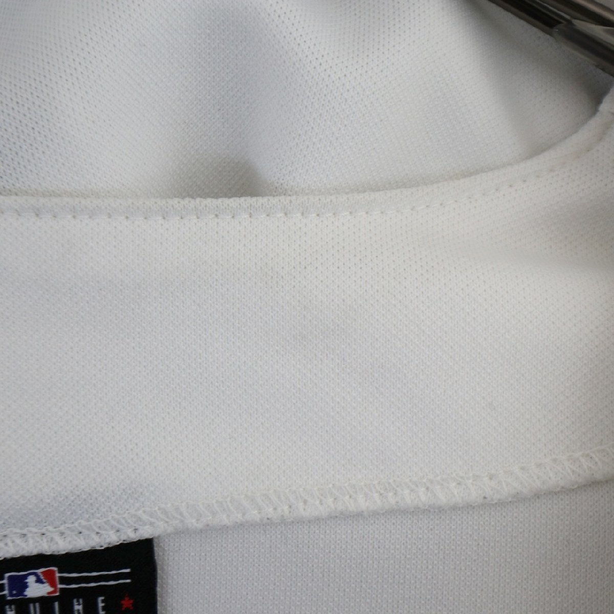 SALE///// Majestic MLB テキサスレンジャーズ ベースボールシャツ ユニフォーム 野球 ユニフォーム ホワイト ( メンズ M ) N1894_画像7
