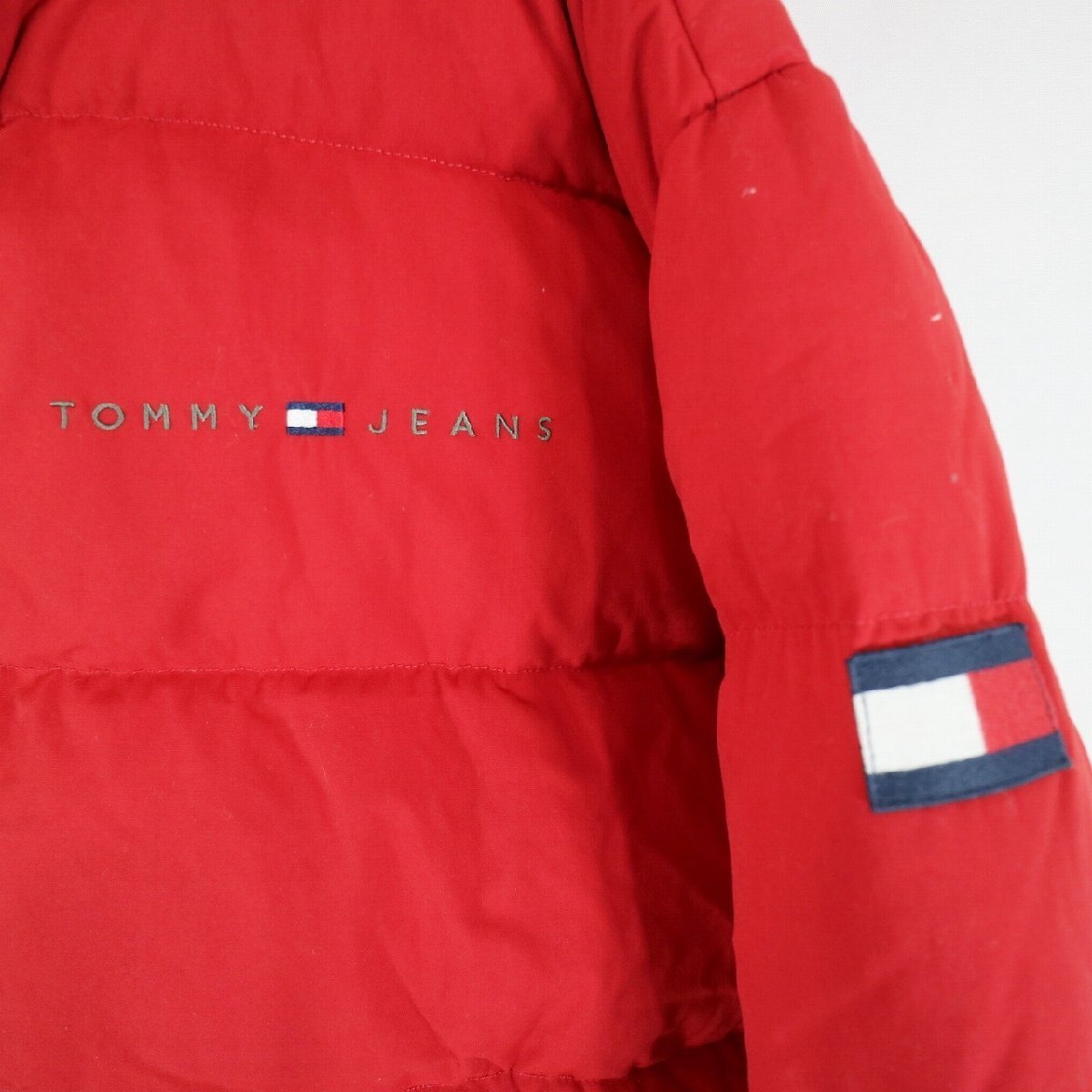 SALE///// TOMMY JEANS トミージーンズ ダウンジャケット アウター 防寒 フルジップ レッド ( メンズ XL ) N1975_画像5