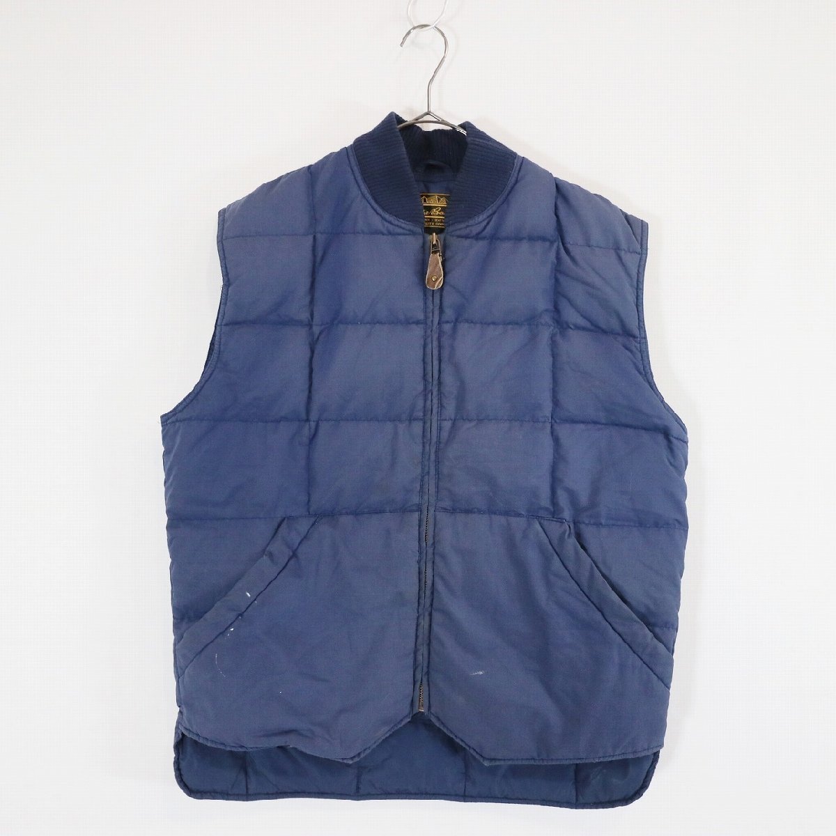 SALE///// 90s Eddie Bauer エディーバウアー ダウン ベスト アメカジ クラシック アウトドア 防寒 ネイビー ( メンズ M ) N2714_画像1