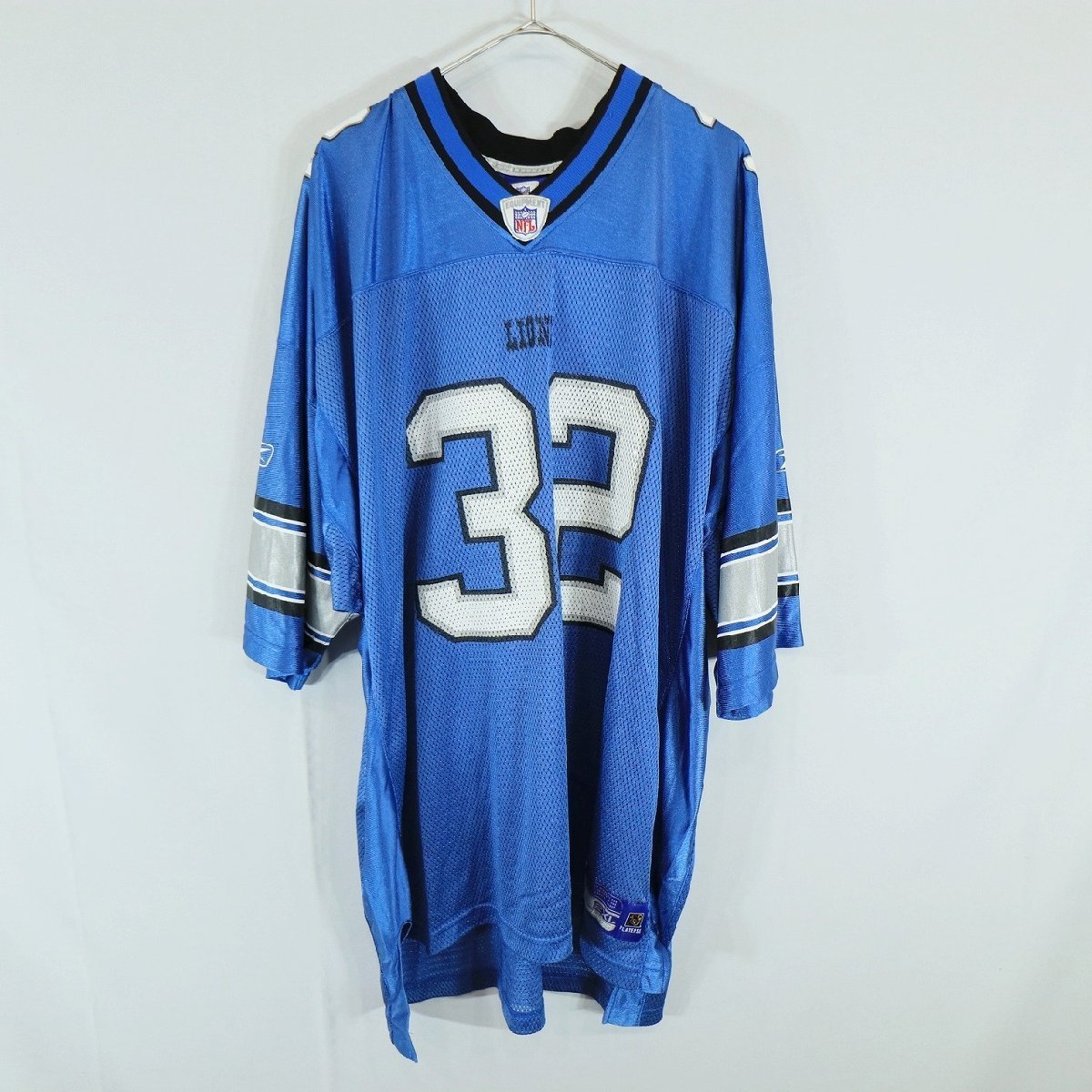 SALE///// Reebok リーボック NFL デトロイト・ライオンズ 半袖 ゲームシャツ プロチーム アメフト ブルー ( メンズ 2XL ) N2952_画像1