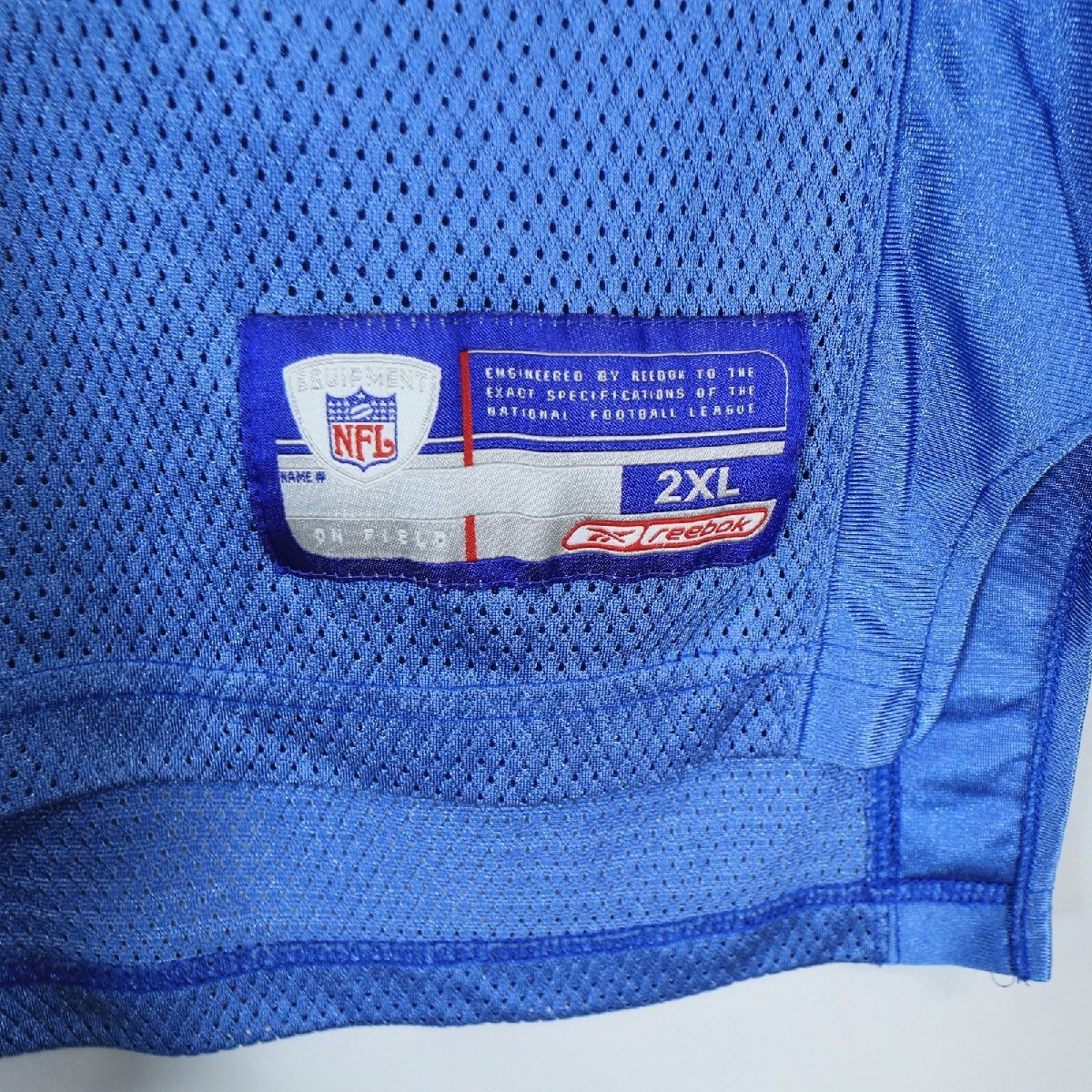 SALE///// Reebok リーボック NFL デトロイト・ライオンズ ゲームシャツ プロチーム アメフト スポーツ ブルー ( メンズ XXL ) N2783_画像3