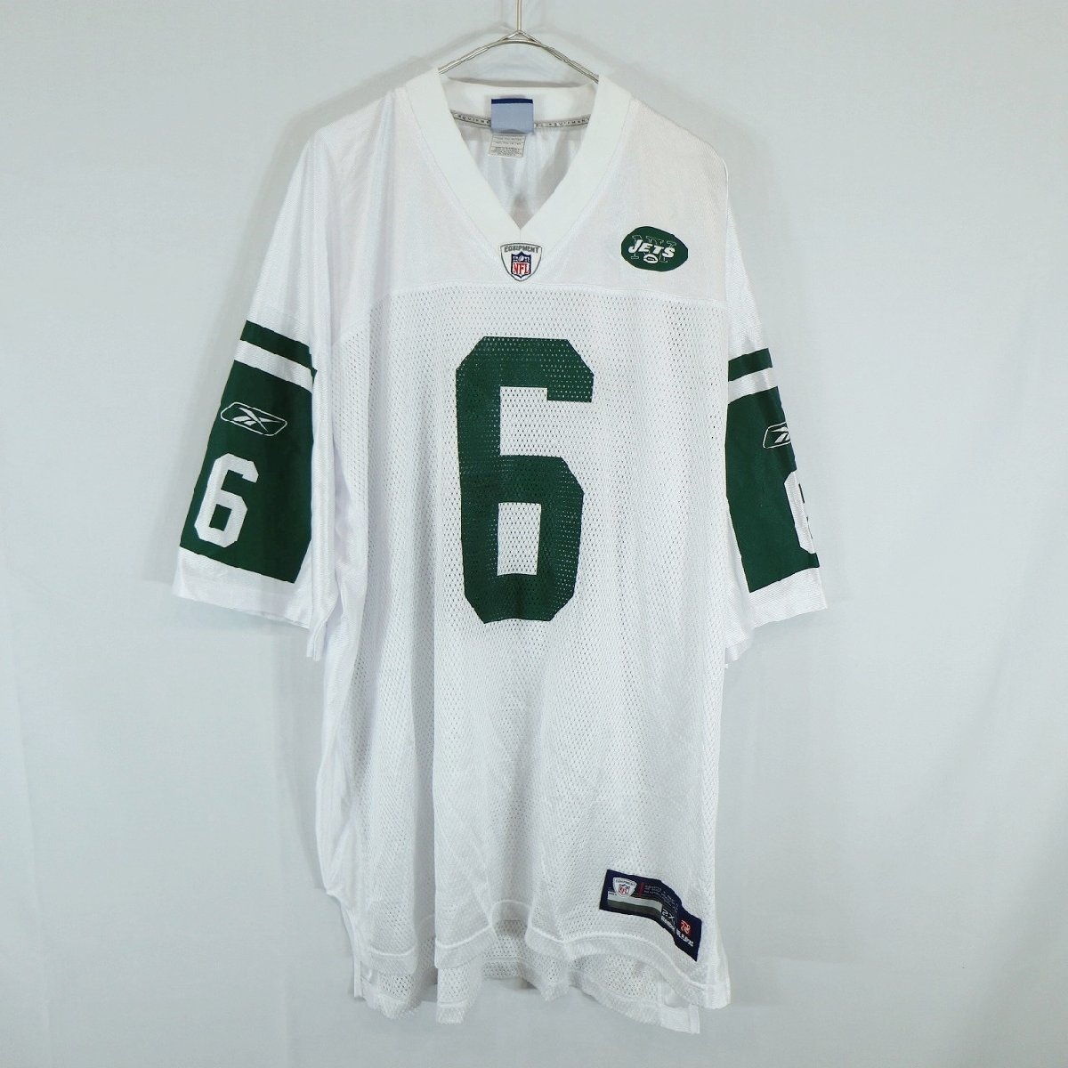 SALE///// Reebok リーボック NFL ニューヨークジェッツ 半袖 ゲームシャツ プロチーム アメフト ホワイト ( メンズ 2XL ) N3041_画像1