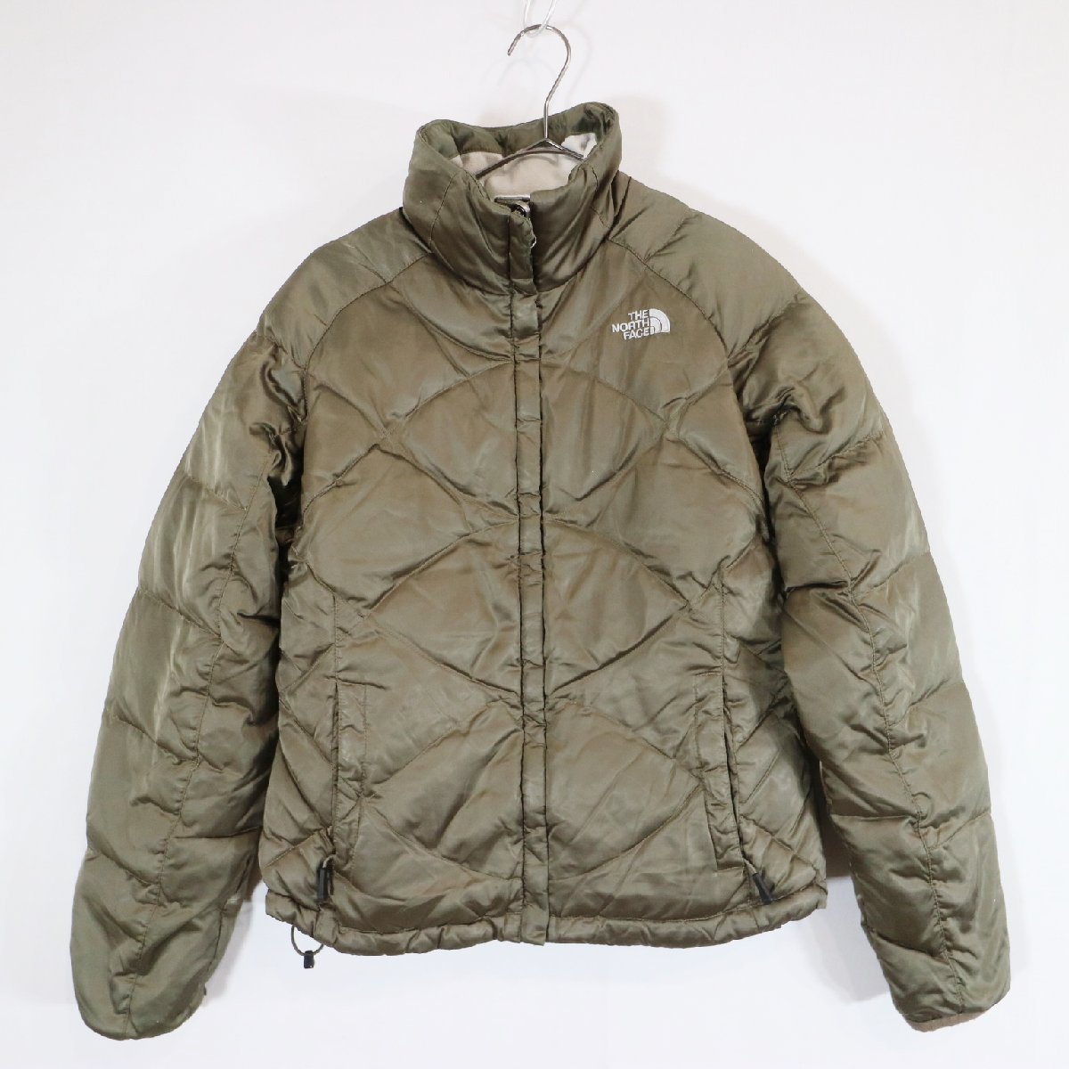 SALE///// THE NORTH FACE ノースフェイス 550fill ダウンジャケット アウトドア キャンプ 防寒 アウター カーキ ( メンズ S ) N3308_画像1