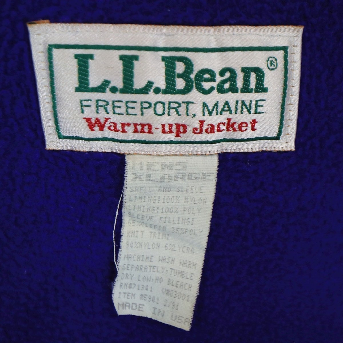 SALE///// 90s USA製 L.L.Bean エルエルビーン Warm-up ナイロンジャケット アウトドア アウター グリーン ( メンズ XL ) N3954_画像10