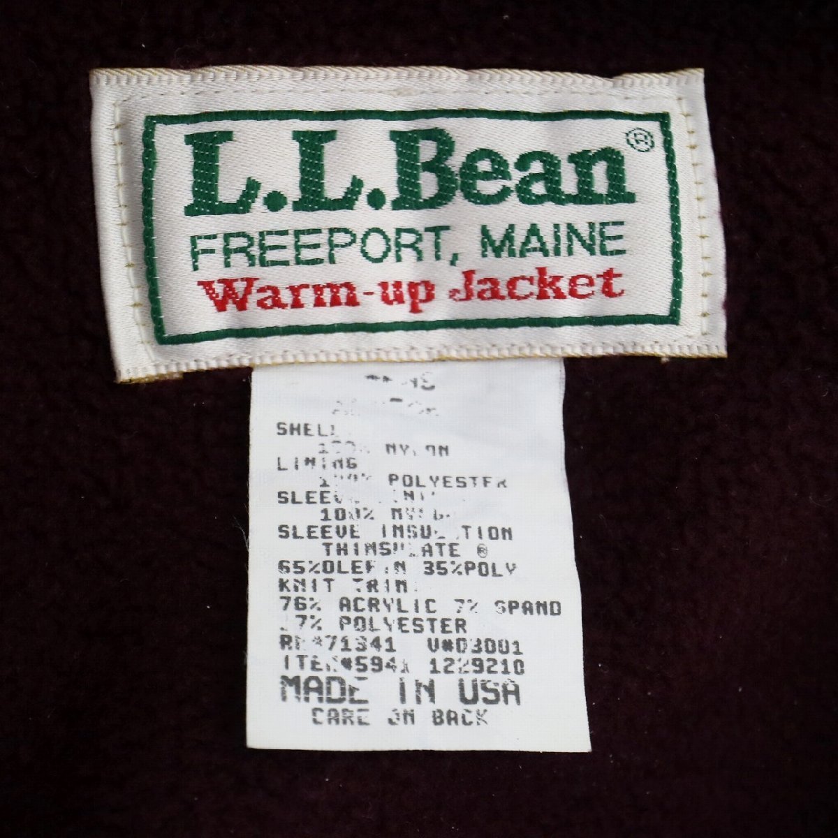 SALE///// 90s USA製 L.L.Bean エルエルビーン ウォームアップジャケット ナイロンジャケット アウトドア ブルー ( メンズ M ) N3648_画像10