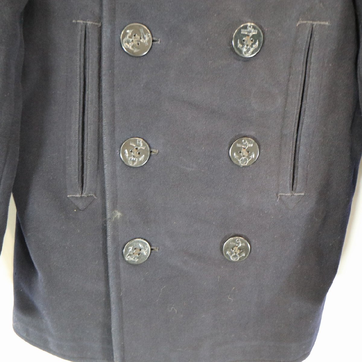 SALE///// 40s 米軍 実物 US.NAVY Pコート ミリタリー アメリカ軍 軍服 海軍 ネイビー ( メンズ Ｍ相当 ) Ｎ4177_画像6