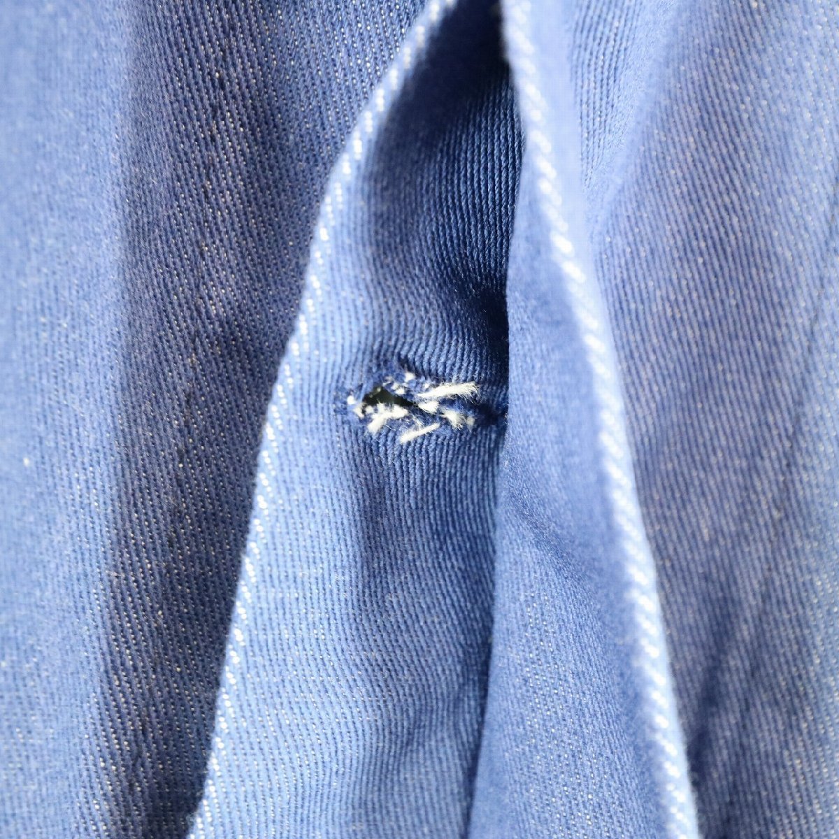 SALE///// MERK ワークシャツ カバーオール ユーロ古着 作業着 ブルー ( メンズ 54 ) N4392_画像3