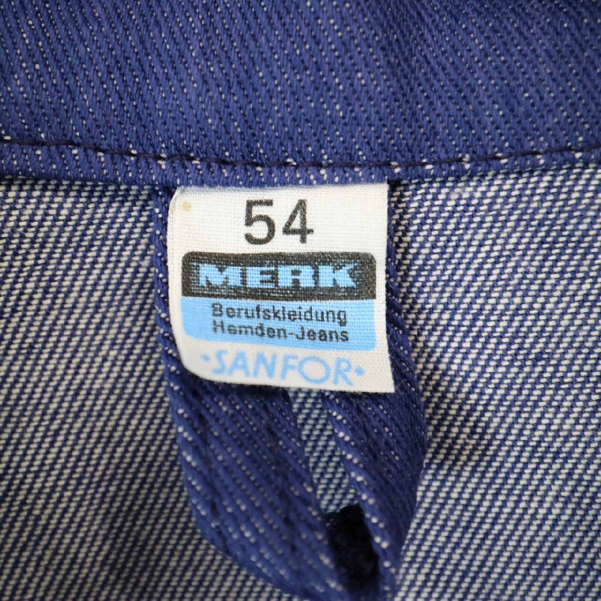 SALE///// MERK ワークシャツ カバーオール ユーロ古着 作業着 ブルー ( メンズ 54 ) N4392_画像7