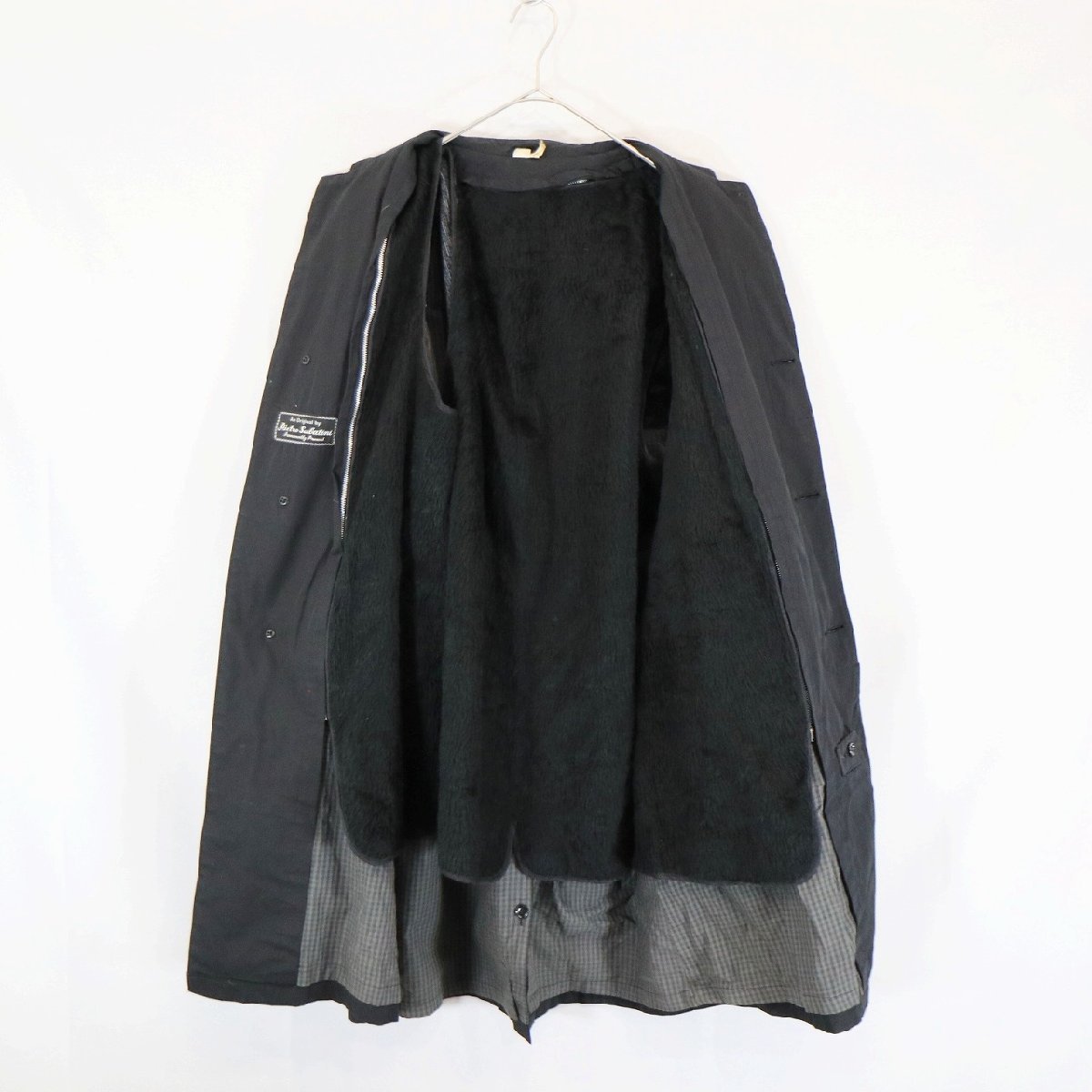 SALE///// 日本製 Pietro Salatini ステンカラー コート フォーマル シンプル バルマカーンコート ブラック ( メンズ 38 ) N4853_画像8