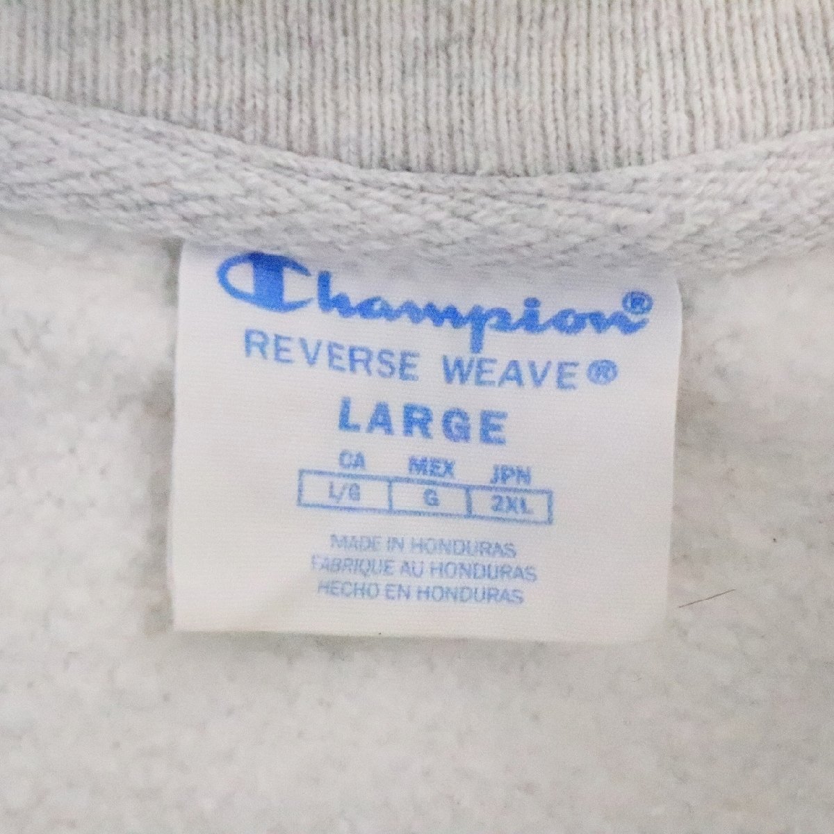 SALE///// Champion リバースウィーブ ワンポイントロゴ スウェット アメカジ スウェット 霜降り グレー ( メンズ L ) N4747_画像9