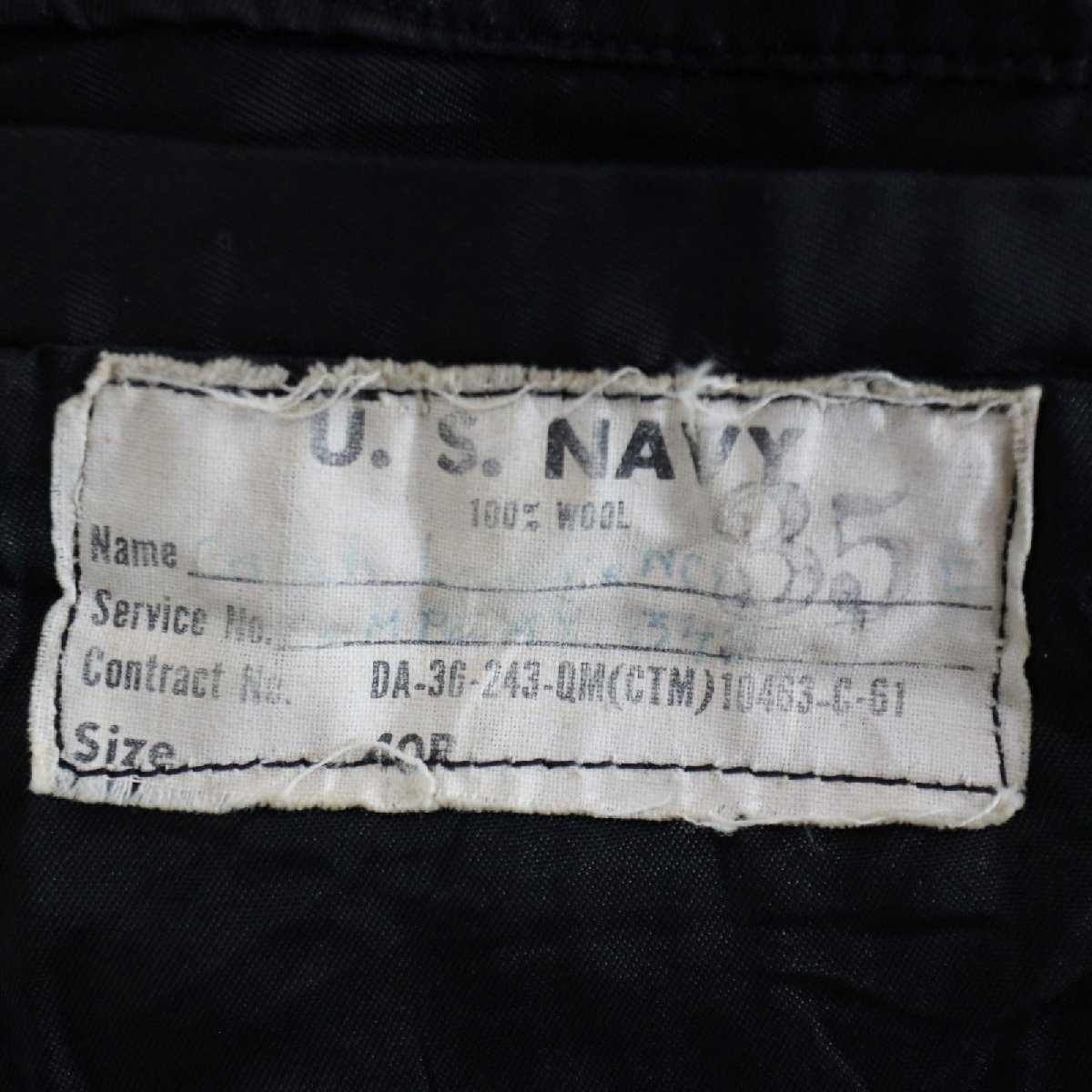 SALE///// 60s U.S.NAVY 米軍実物 Pコート ウールジャケット 紺色 ( メンズ 40R ) 5/ m7898_画像8