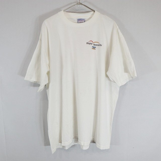 SALE///// 90s USA製 All Sport 半袖 企業Tシャツ VISA ワンポイントロゴ シンプル ホワイト ( メンズ XL ) M9747_画像1