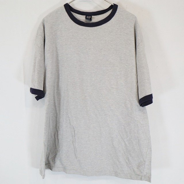 SALE///// 00s GAP ギャップ 半袖 リンガーTシャツ 切り替え 大きいサイズ グレー ( メンズ XL ) N0042_画像1