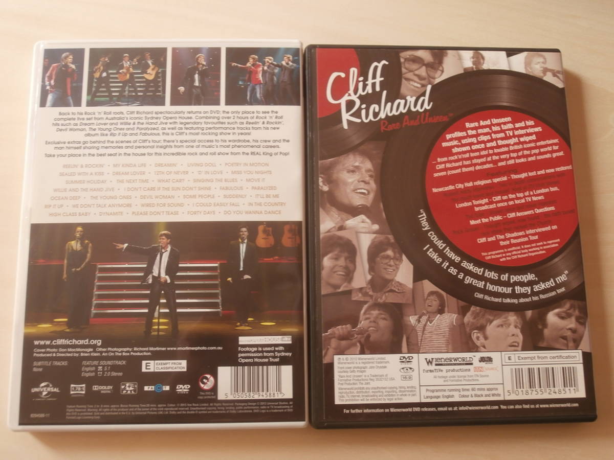 音楽DVD&disc " LIVE IN SYDNEY , THE RARE AND UNSEEN COLLECTION " Cliff Richard クリフ・リチャード_画像2