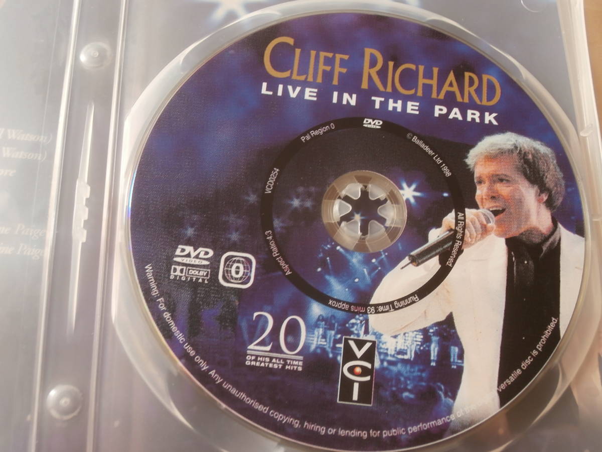 音楽DVD&disc " LIVE IN THE PARK , THE COUNTDOWN CONCERT " Cliff Richard クリフ・リチャード_画像3