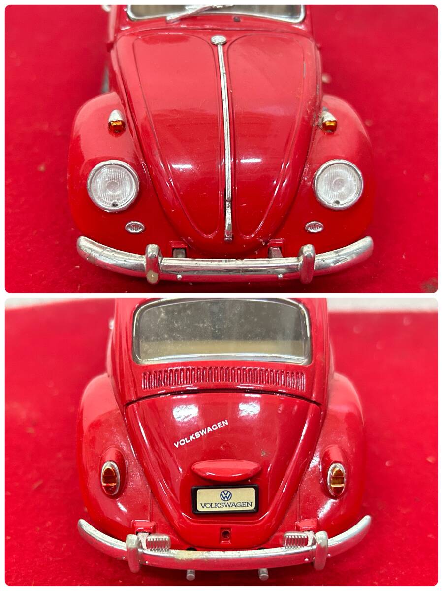再M-5660 【同梱不可】980円～ 現状品　Volkswagen/フォルクスワーゲン　beetle　1967　模型　ミニカー　赤　レッド　_画像4