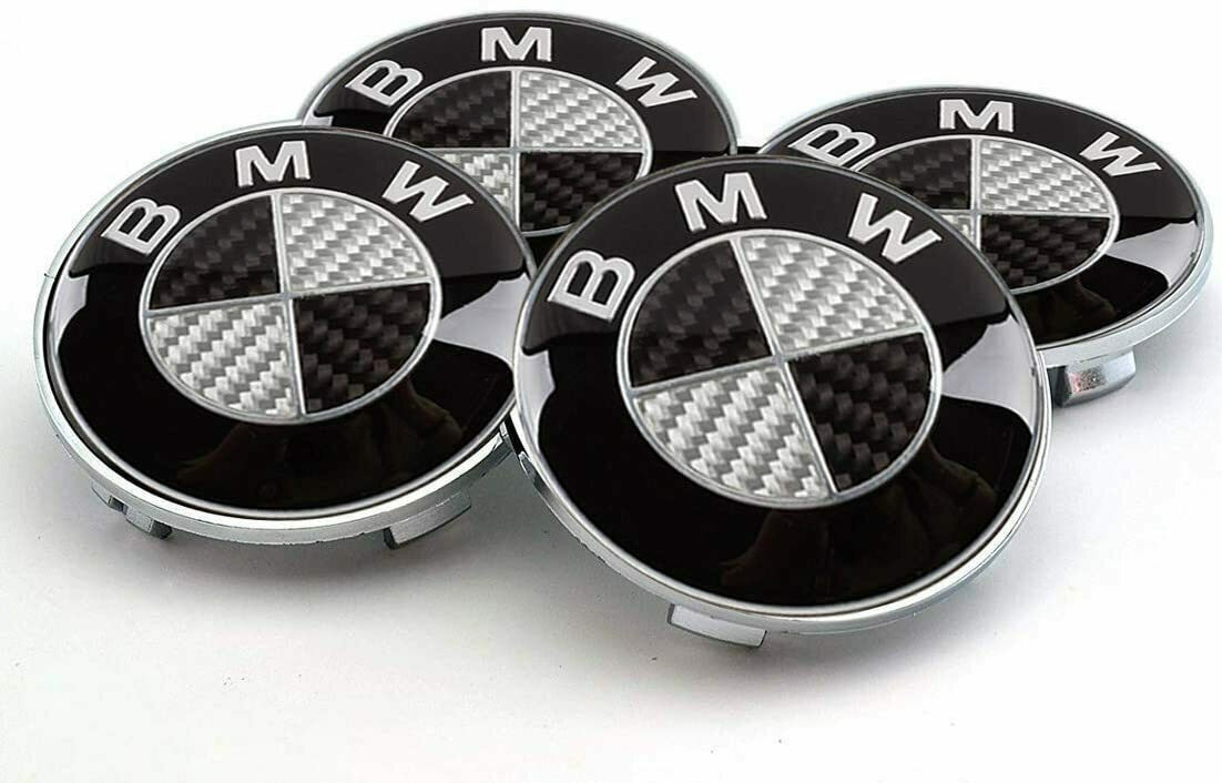 BMW センターキャップ 68mm カーボン ブラック ホワイト 4個セット 新品未使用 送料無料_画像4