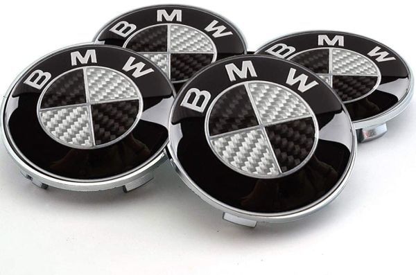 BMW センターキャップ 56mm カーボン ブラック ホワイト 4個セット 新品未使用 送料無料_画像4