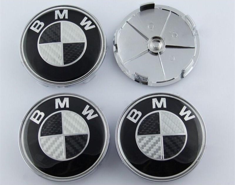 BMW センターキャップ 68mm カーボン ブラック ホワイト 4個セット 新品未使用 送料無料_画像2