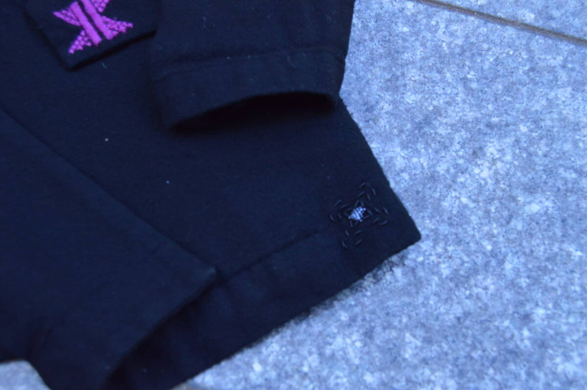 F132 レア 中古 ビンテージ vintage yohji yamamoto pour homme ヨウジヤマモト ウール 刺繍 ジャケット 黒 ブラック 2 BC アーカイブの画像5
