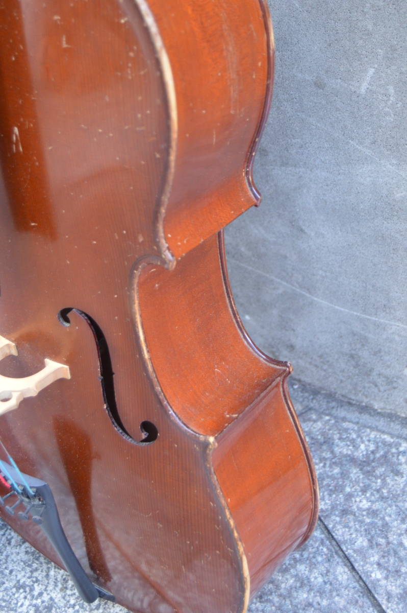 F055 1000円スタート ジャンク ヴィンテージ Anton Prell アントンプレル Cello チェロ I 1/2 ドイツ製 Nurnberg 1994 E_画像7