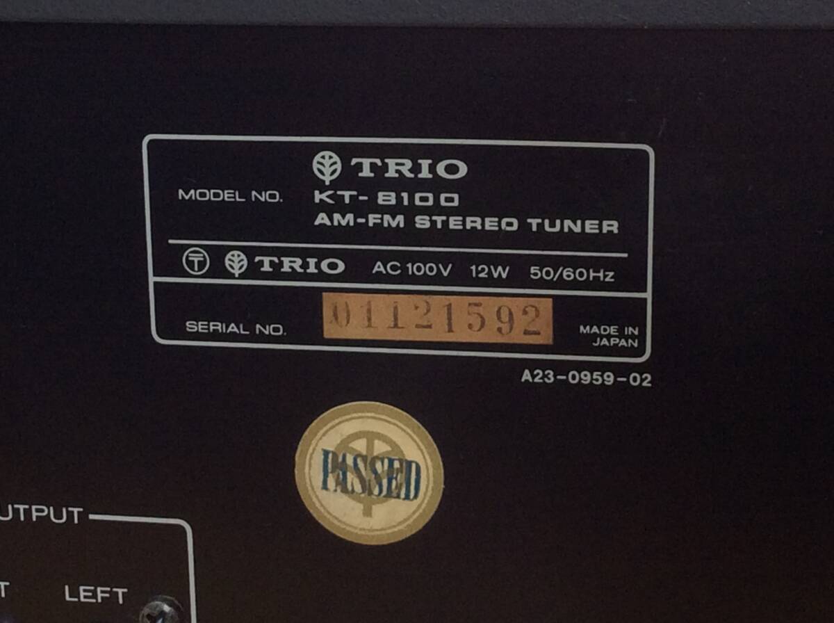 TORIO TUNER KT-8100 Trio FM/AM tuner beautiful goods operation goods 