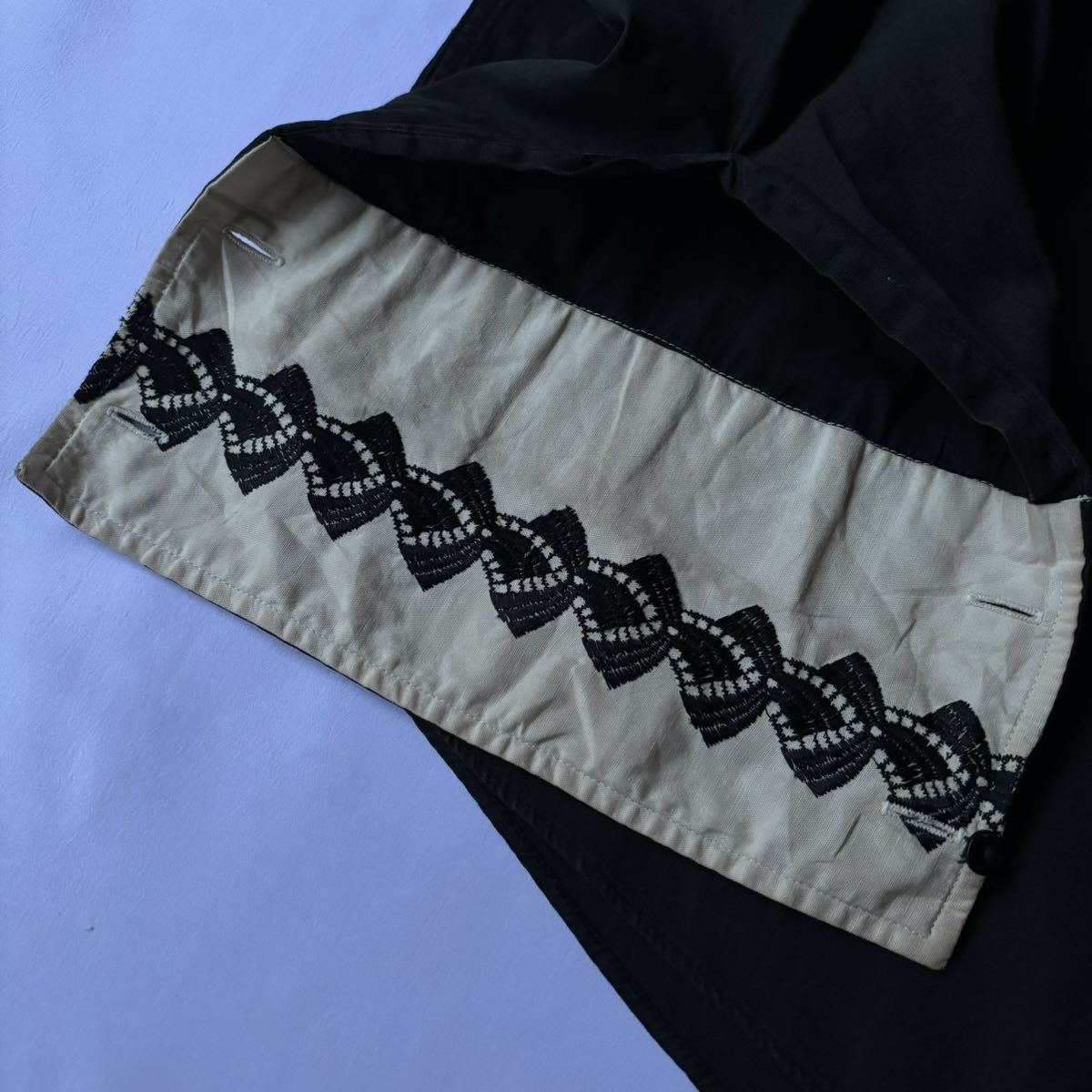 50s〜60s National The Dino Cotton Dress Shirt 50年代 60年代 ナショナル マチ付き ドレスシャツ ブラック vintage ヴィンテージ_画像8