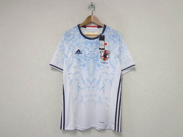 New Goods Domestic Regular 16 17 Adidas Soccer Japan Representative Adidas A Way Uniform O Size Short Sleeves Game Shirt White Samurai Blue Real Yahoo Auction Salling