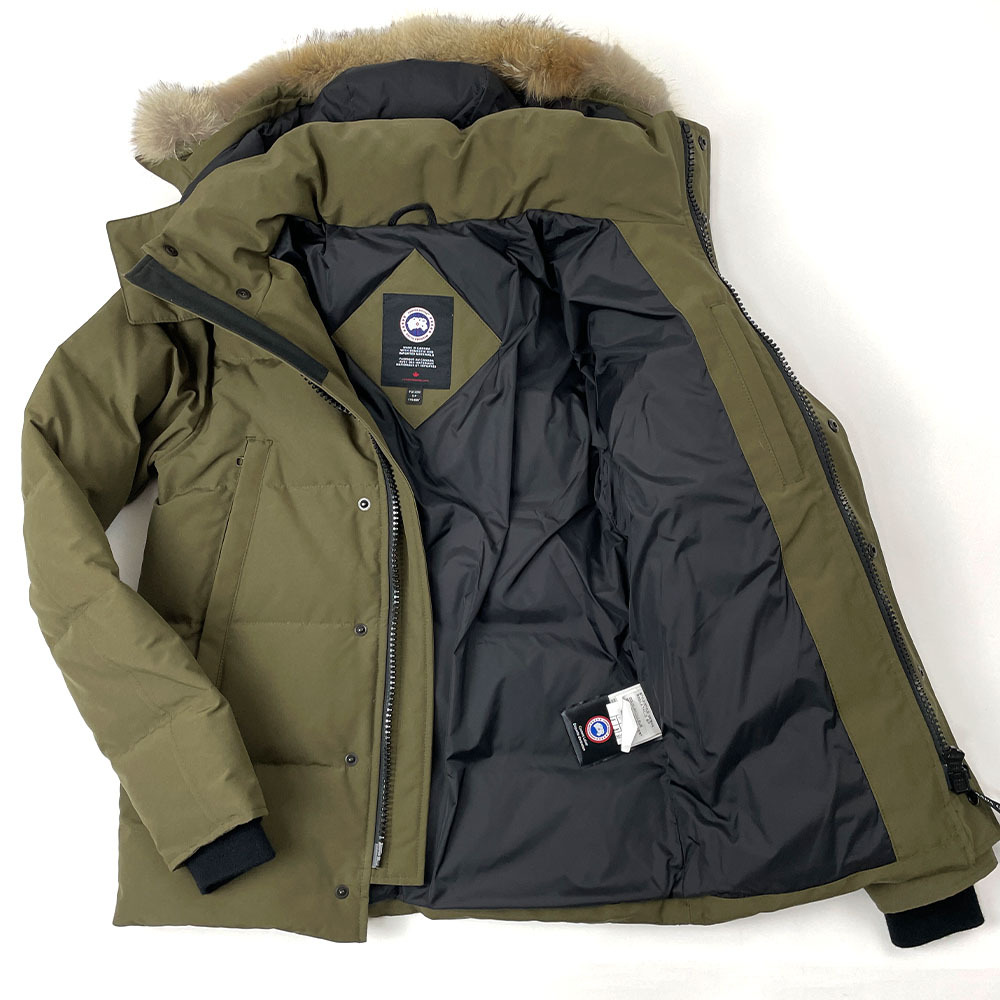 美品 CANADA GOOSE カナダグース WYNDHAM PARKA ウインダムパーカー ダウンジャケット フュージョンフィット S カーキ_画像2