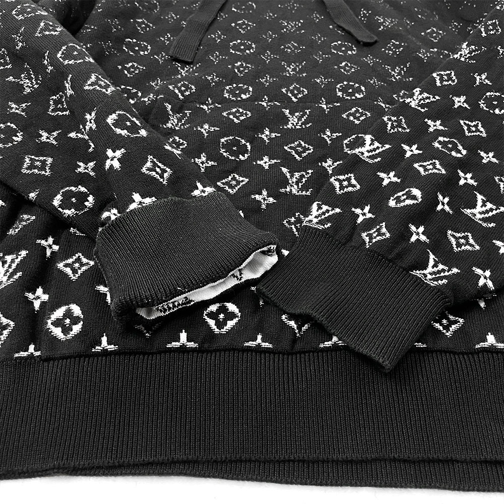 LOUIS VUITTON ルイ・ヴィトン 23SS モノグラム総柄 グラディエント プルオーバー パーカー XL ブラック RM231Q_画像7