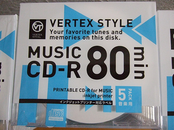新品■合計90枚 VERTEX ヴァーテックス 音楽用 CD-R 80分/700MB 5CDRA80VX.WP インクジェットプリンタ対応 ホワイトディスク 1回記録用_画像2