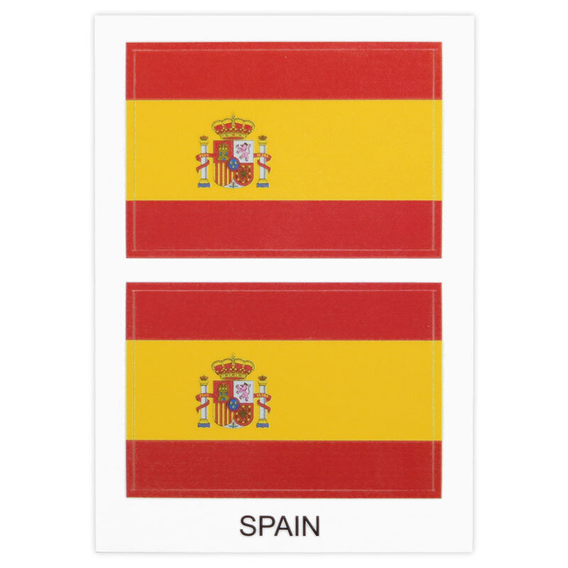 国旗◆メール100円◆ スペイン 小 2枚入 PP素材,耐水 東洋マーク ステッカー 3444_画像1